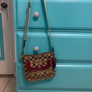 red coach shoulder bag